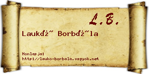 Laukó Borbála névjegykártya